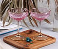 Crystal Coupe/Cocktail Glasses- Pink