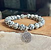 Dalmatian Jasper Stretch Bracelet | 8mm Beads | Joy | Laughter | Release | Tree of Life Charm