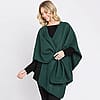 Solid Knit Cape/Poncho - Hunter Green