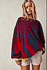 Free People Classic Striped Crew- Nautical Combo