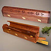 Sacred Wood Serenity – 12" Hand-Carved Incense Holder