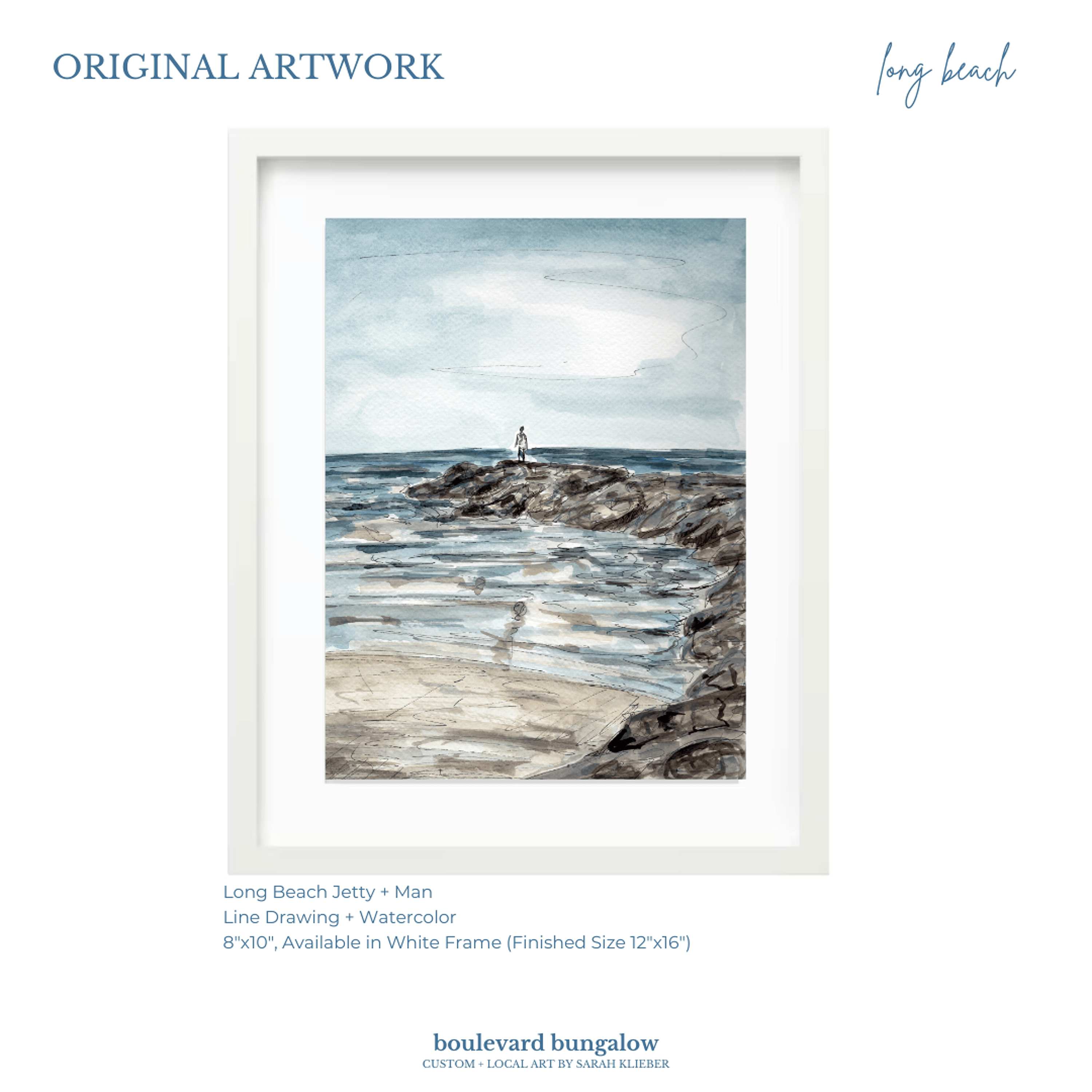 Long Beach Jetty Man 8"x 10"