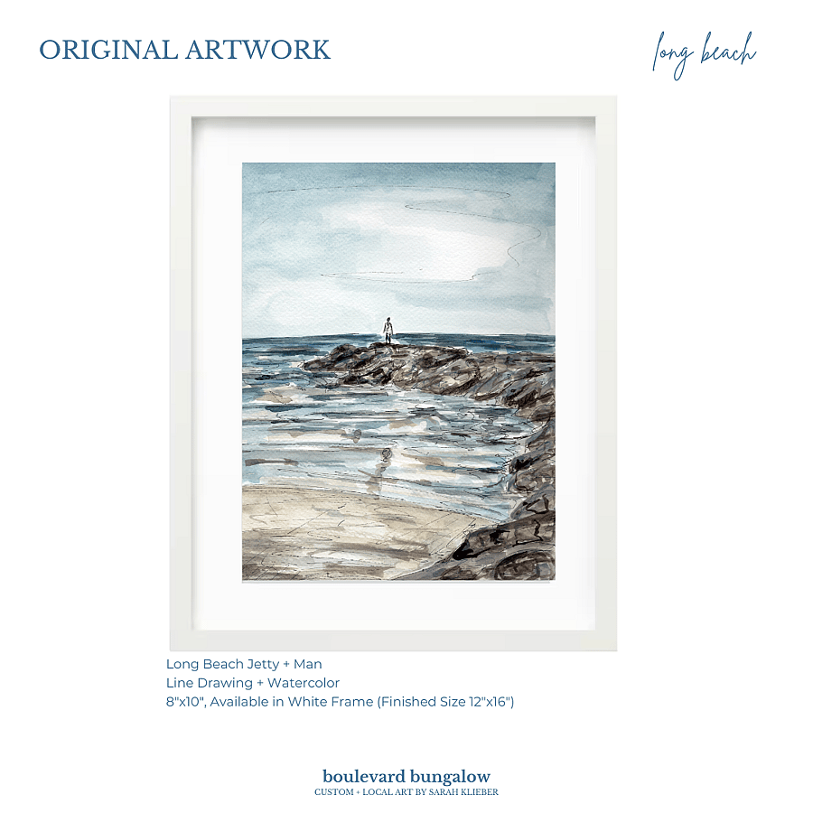 Long Beach Jetty Man 8"x 10"