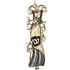 Hand Painted Grey & White Enamel Mezuzah w/ Crystals