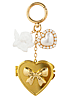 Angel Kiss Mirror Locket with Pearl Heart Bag Charm