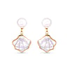 Mother of Pearl Shell Earrings - Gold