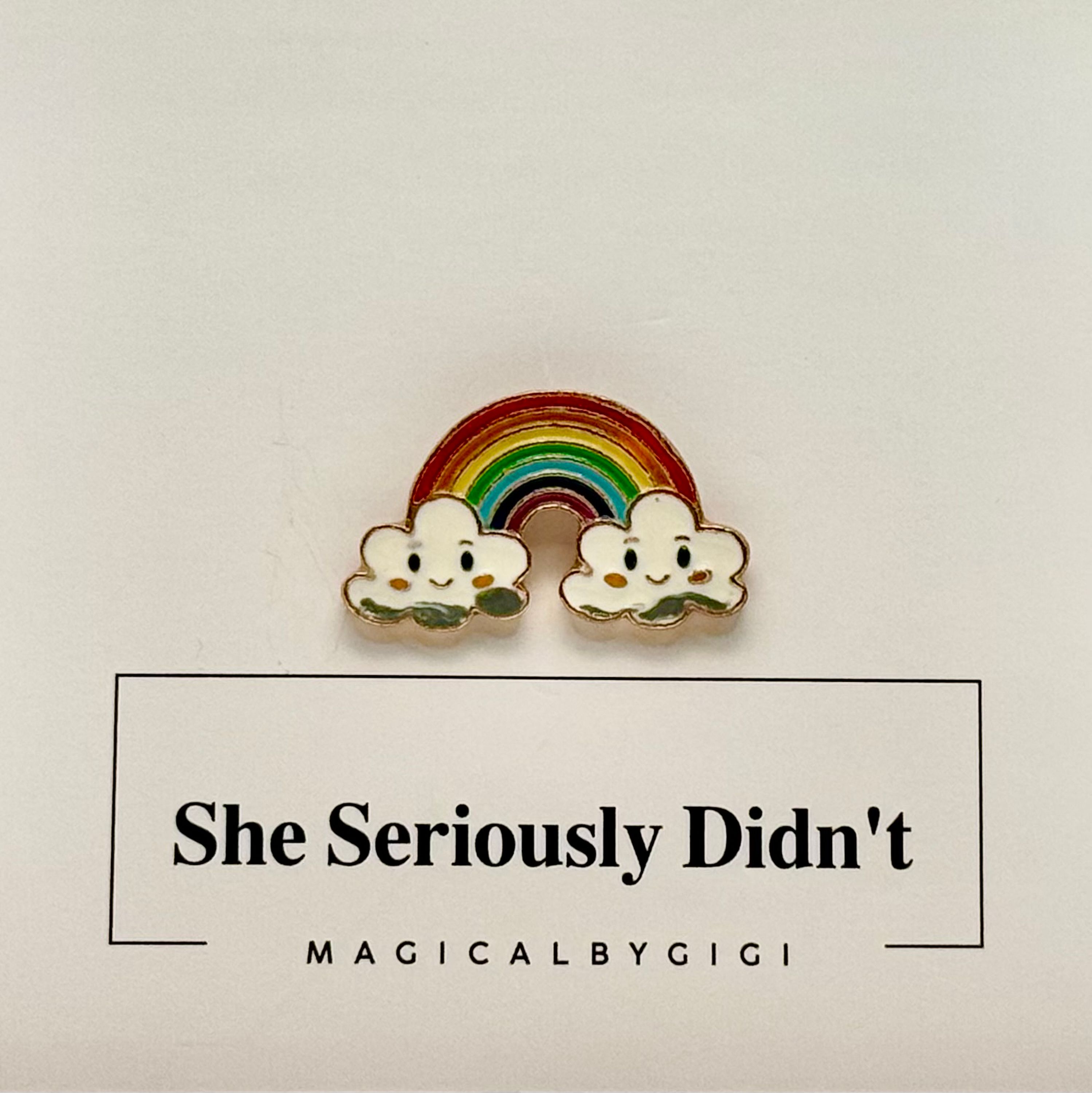 🌈 Double the Smiles Rainbow Pin ☁️☁️