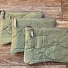 Green silk zipper pouch