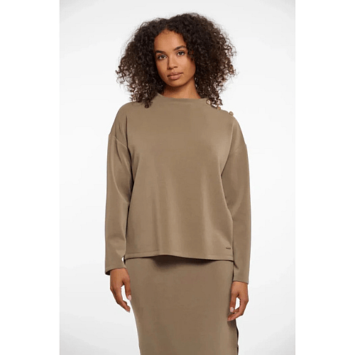 Wide Top Long Sleeve Dark Khaki