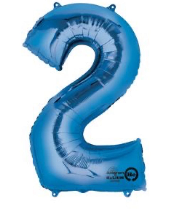 Blue Number  34" Mylar Helium Balloon (0–9) 