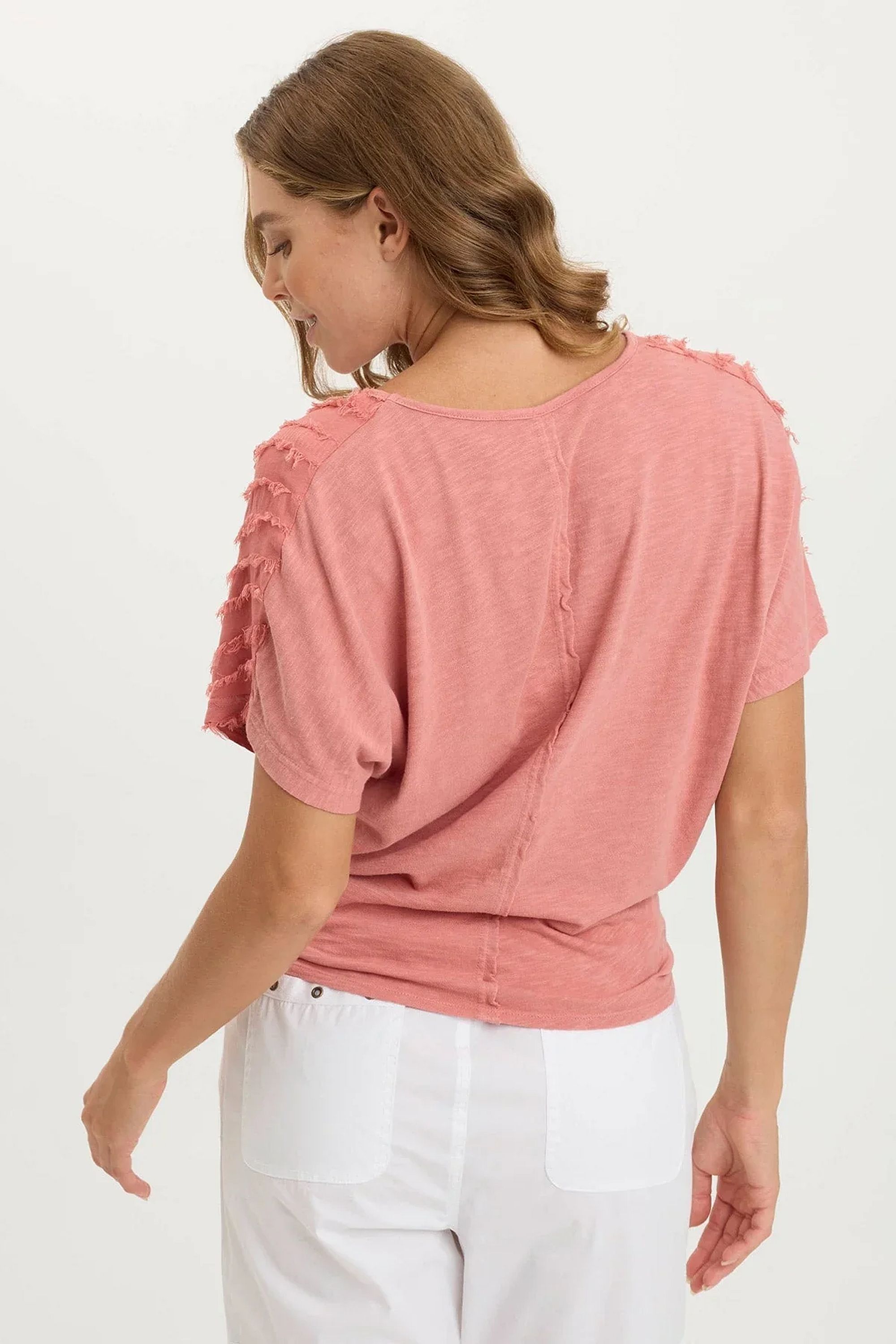 XCVI Curine V-Neck Cherry Fizz