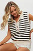 Collared Striped Sweater Vest