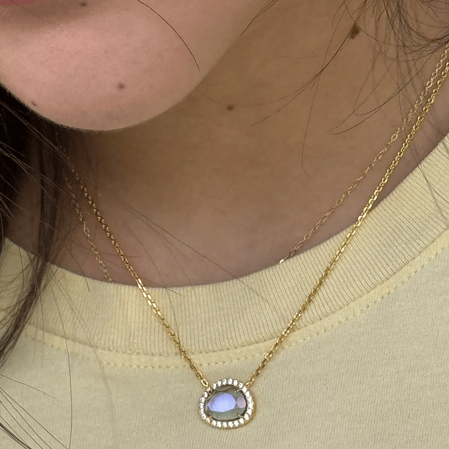 Vivian Grace Rain Dichroic Glass Necklace