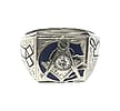 1970s Vintage Masonic Ring with center Diamond in 14 karat white gold