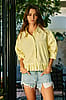 Bucketlist Butter Cream Ruffled Hem Poplin Top
