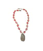 Pink Quartz Faceted Beads on Sterling Silver with Engraved disc saying Live Laugh Love