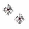 The Maple Flower Earrings With Rhodolite Garnets