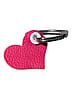 Magenta Leather Heart Keychain 
