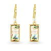 Gold Abalone Tan Square Small Drop Earring