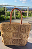 Shebobo Flower Power Crochet Straw Basket Bag