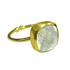 Bezel Set Mother of Pearl White Ring