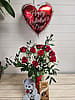 Valentine's Bundle Balloon, Bear, Chocolates and Dozen Roses