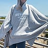 Life's A Beach Poncho - Heather Grey