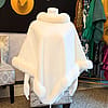 Faux Fur Trim Poncho – Ivory