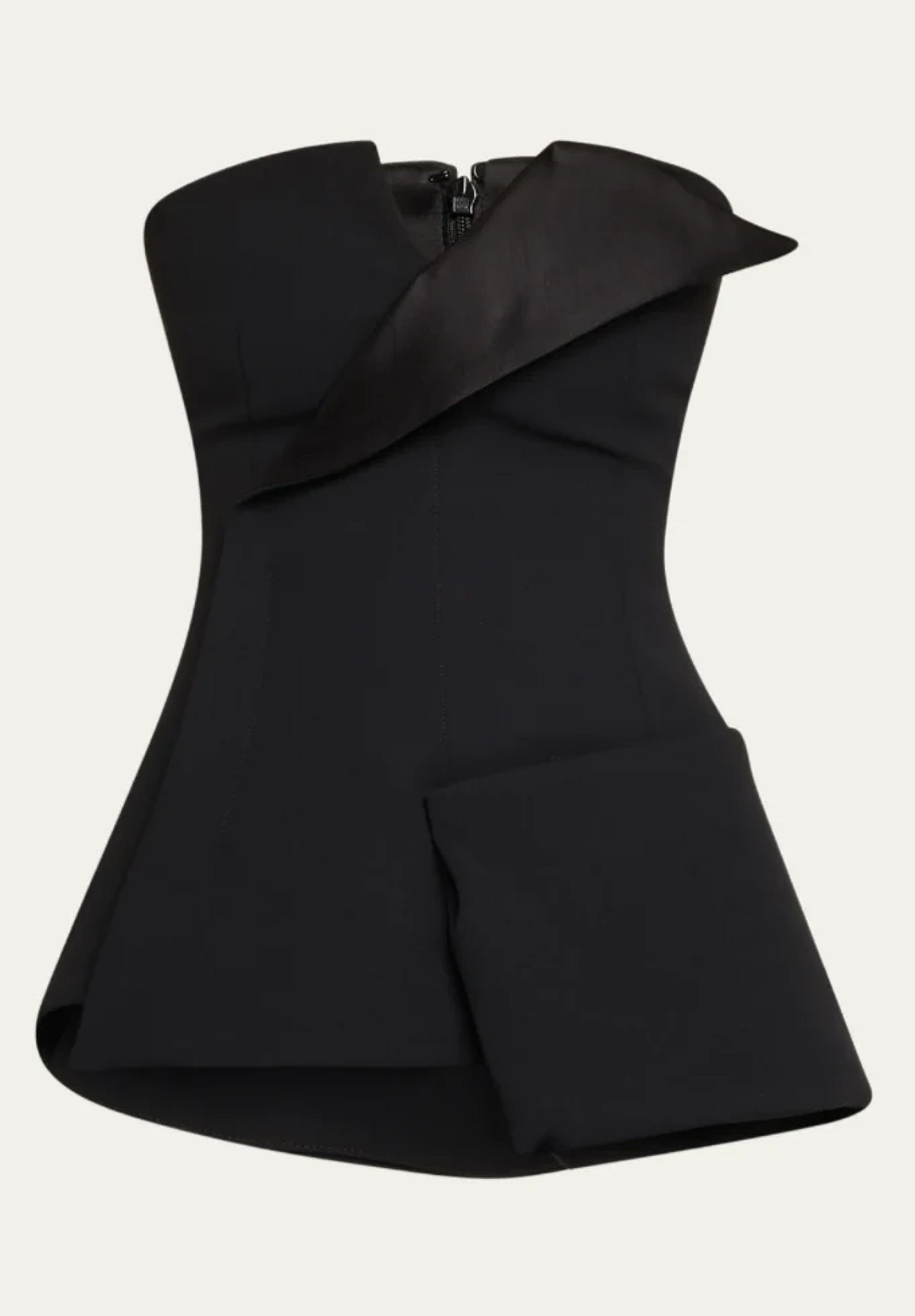 Corseted Tuxedo Top in Black by A.W.A.K.E. MODE