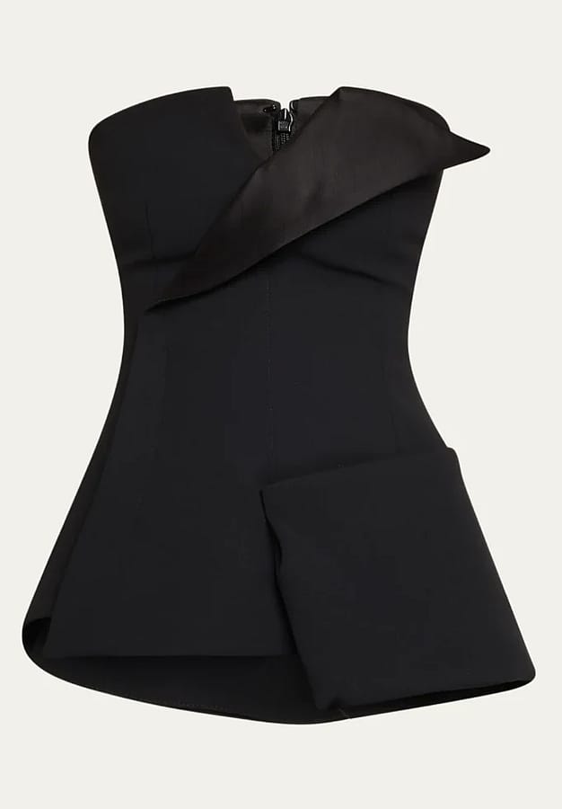 Corseted Tuxedo Top in Black by A.W.A.K.E. MODE