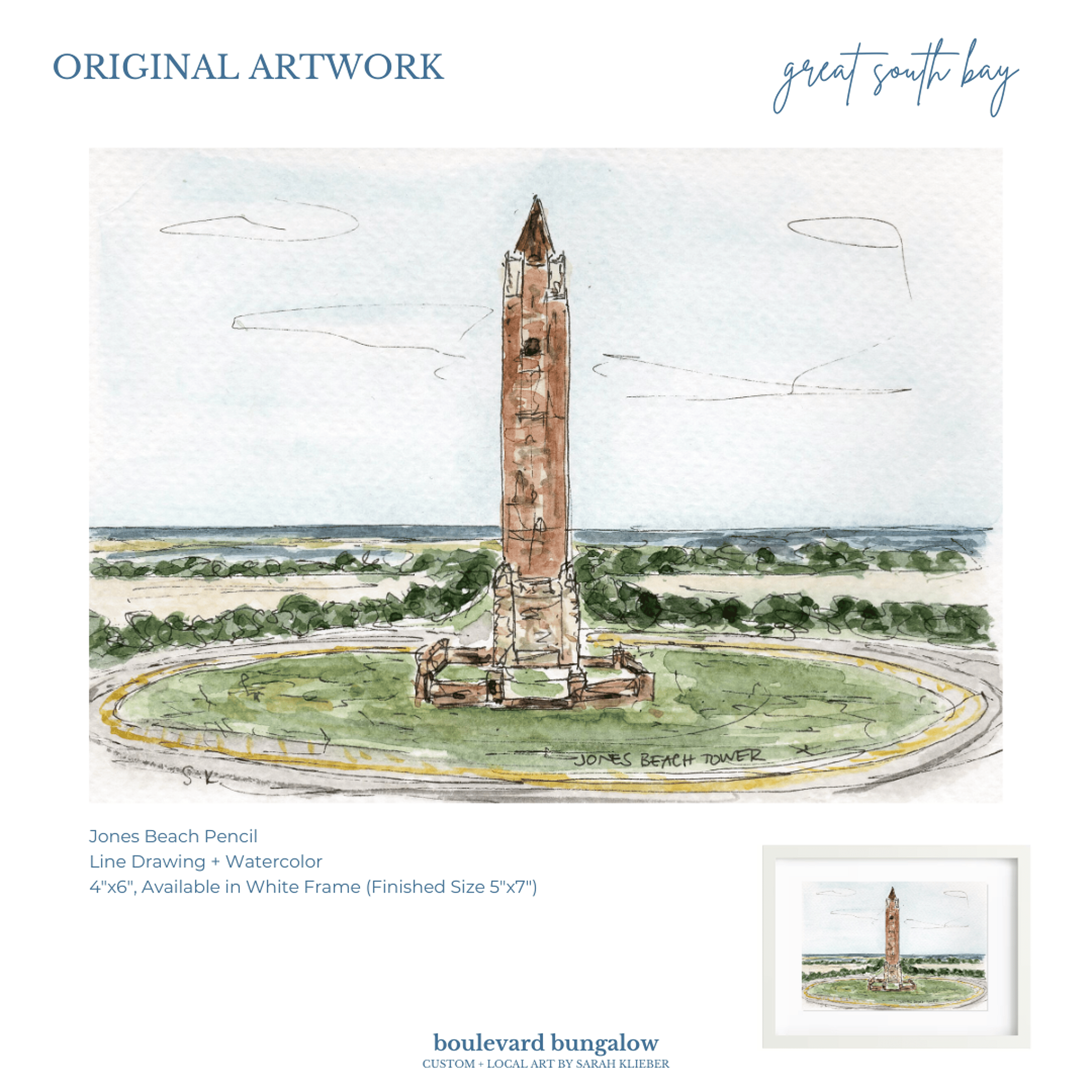 Great South Bay Collection - Jones Beach Pencil 4"x6"