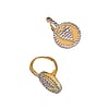 Matte Gold Pave Heart Earring