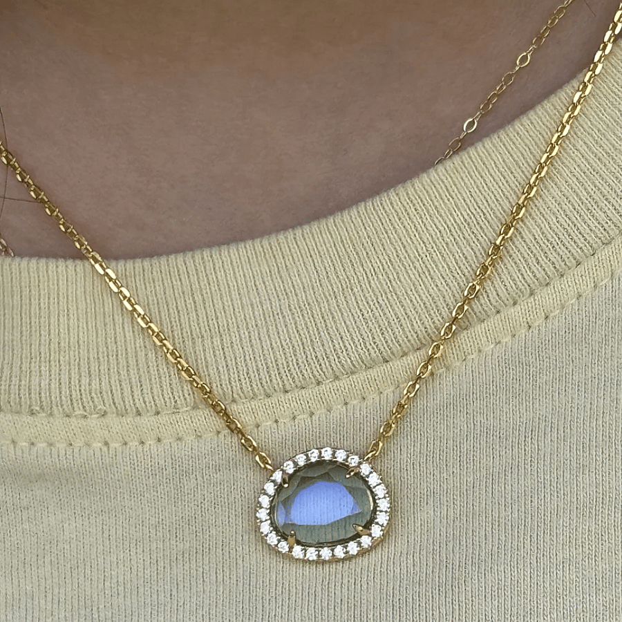 Vivian Grace Rain Dichroic Glass Necklace