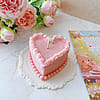Heart Shaped Cake Candle, Pink Pastel Pillar Natural Soy Wax