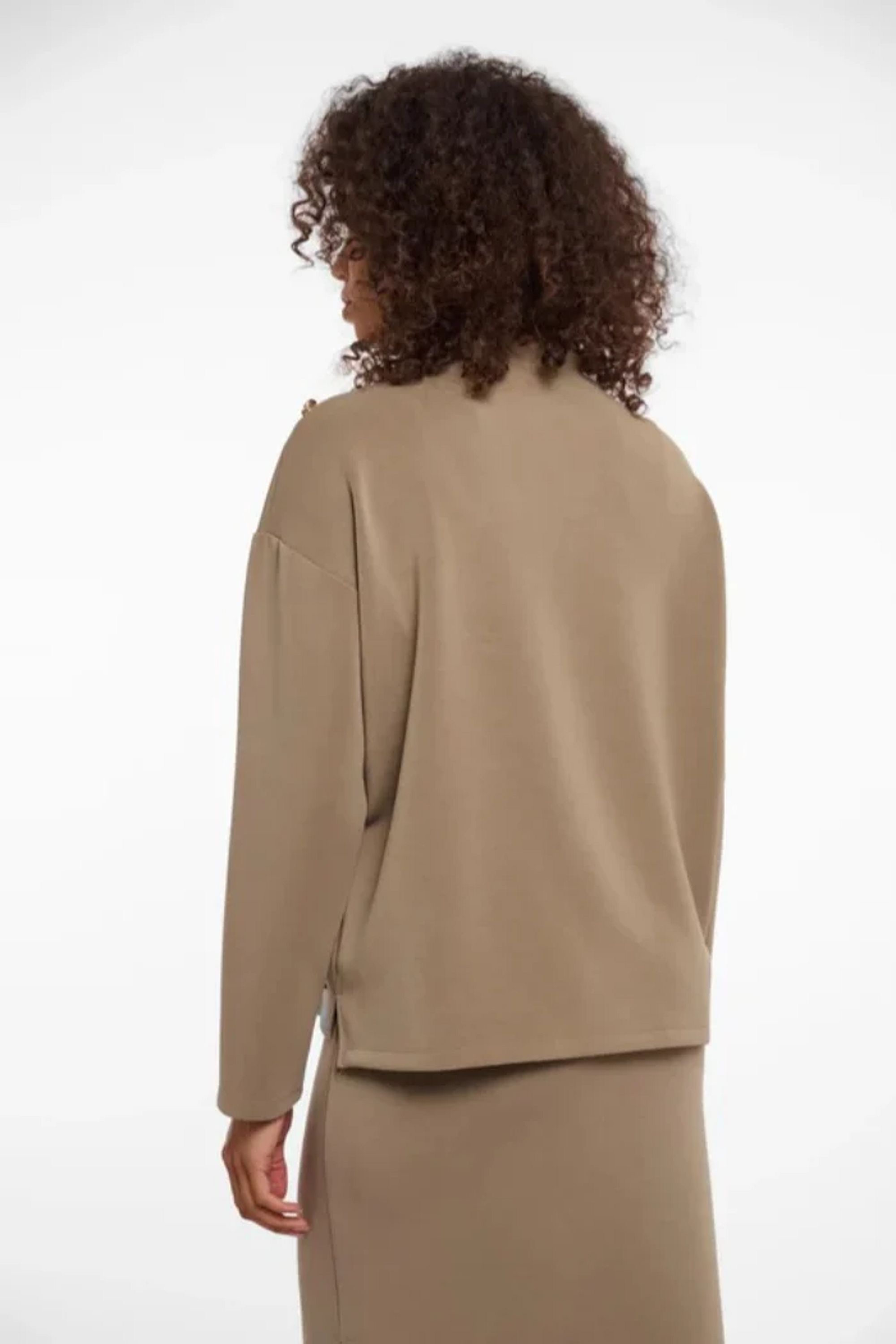 Wide Top Long Sleeve Dark Khaki