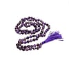 Natural Amethyst Mala Prayer 108 Beads Japa Mala Tassel Necklace