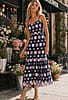 Just me sleeveless v- neck tiered floral dress