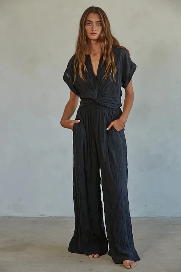 By Together Black Woven Pant