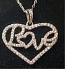 Love silver heart with cubic zircons
