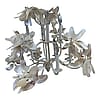 Pearled White Magnolia Chandelier With Capiz Shells