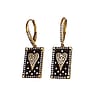 Matte Gold and Black Pave Heart Earrings