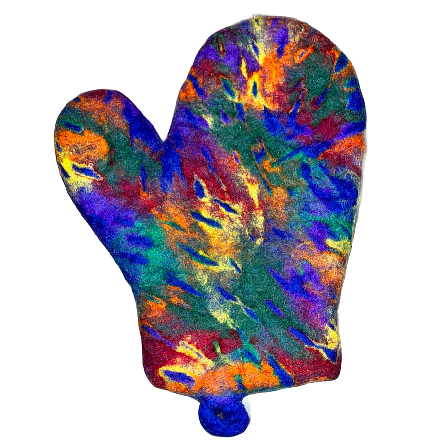 Kitchen Oven Cooking Potholder Felted Wool Oven Mitt Infused with Cotton Fabric, Assorted Heat Resistant NEW
