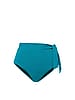 Side Tie High Waist Bottom In Jungle Green Metallic Pique