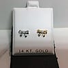 14k-Yellow-or-White- Real Gold-Bow-Stud-CZ Earrings--Baby/Children-Safe-Screwbacks