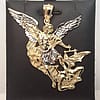 10k Yellow real Gold Solid Men's Saint Michael Archangel and the Devil Pendant 6.90gr