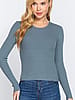 Blue Stella Rib Fitted Sweater