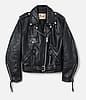 Leather Moto Jacket Vintage Black
