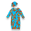 Monarch Print Layette Gown with Bow Cap Set - Size 0-3M