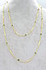 Green Tourmaline Necklace with Textured Tube Accents