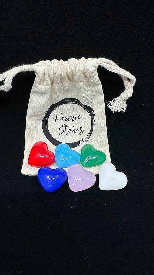 Pink Glass Puffy Heart | Pocket Worry Stone | Hand Blown | Bridal Favor | Baby Shower